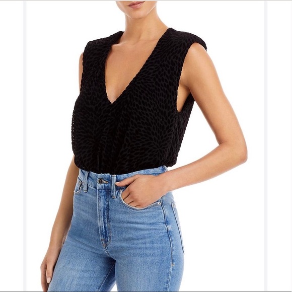 Ramy Brook Tops - Ramy Brook Regina Velvet Burnout Bodysuit - Size XS